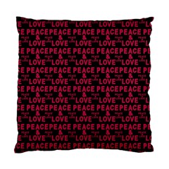 Peace And Love Typographic Print Pattern Standard Cushion Case (two Sides)