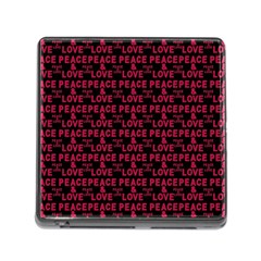 Peace And Love Typographic Print Pattern Memory Card Reader (square 5 Slot)