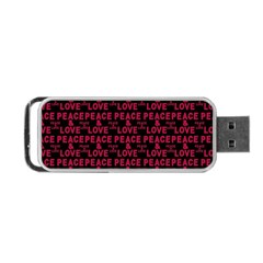 Peace And Love Typographic Print Pattern Portable Usb Flash (two Sides) by dflcprintsclothing