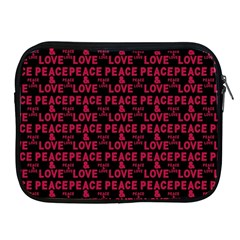 Peace And Love Typographic Print Pattern Apple Ipad 2/3/4 Zipper Cases