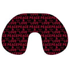 Peace And Love Typographic Print Pattern Travel Neck Pillows by dflcprintsclothing