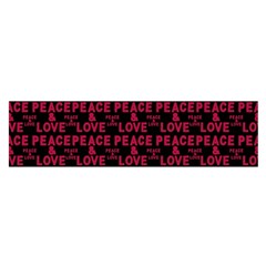 Peace And Love Typographic Print Pattern Satin Scarf (oblong) by dflcprintsclothing