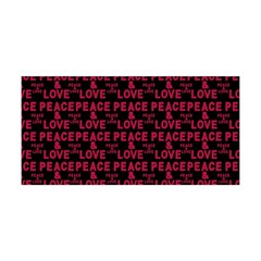 Peace And Love Typographic Print Pattern Yoga Headband by dflcprintsclothing