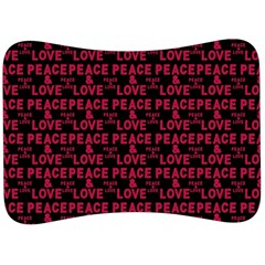 Peace And Love Typographic Print Pattern Velour Seat Head Rest Cushion