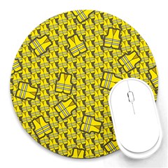 Gilet Jaune Pattern Yellowvests Cowcow Gilet Jaune Pattern Funny Yellow Vests Round Mousepads by snek