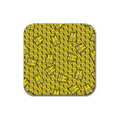 Gilet Jaune Pattern Yellowvests Cowcow Gilet Jaune Pattern Funny Yellow Vests Rubber Coaster (square)  by snek