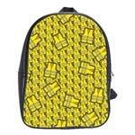 Gilet Jaune Pattern Yellowvests Cowcow Gilet Jaune Pattern Funny Yellow Vests School Bag (Large) Front