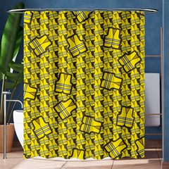 Gilet Jaune Pattern Yellowvests Cowcow Gilet Jaune Pattern Funny Yellow Vests Shower Curtain 60  X 72  (medium)  by snek