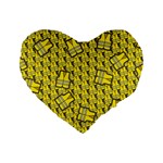 Gilet Jaune Pattern Yellowvests Cowcow Gilet Jaune Pattern Funny Yellow Vests Standard 16  Premium Heart Shape Cushions Front