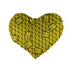 Gilet Jaune Pattern Yellowvests Cowcow Gilet Jaune Pattern Funny Yellow Vests Standard 16  Premium Heart Shape Cushions Back