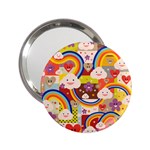 Rainbow Vintage Retro Style Kids Rainbow Vintage Retro Style Kid funny Pattern with 80s clouds 2.25  Handbag Mirrors Front