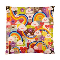 Rainbow Vintage Retro Style Kids Rainbow Vintage Retro Style Kid Funny Pattern With 80s Clouds Standard Cushion Case (two Sides) by genx