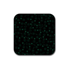 St Patricks Day Pattern Rubber Coaster (square)  by Valentinaart