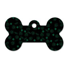 St Patricks Day Pattern Dog Tag Bone (two Sides) by Valentinaart