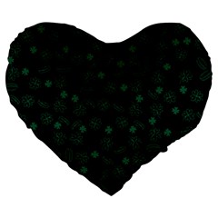 St Patricks Day Pattern Large 19  Premium Heart Shape Cushions by Valentinaart