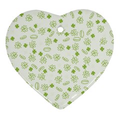 St Patricks Day Pattern Ornament (heart)