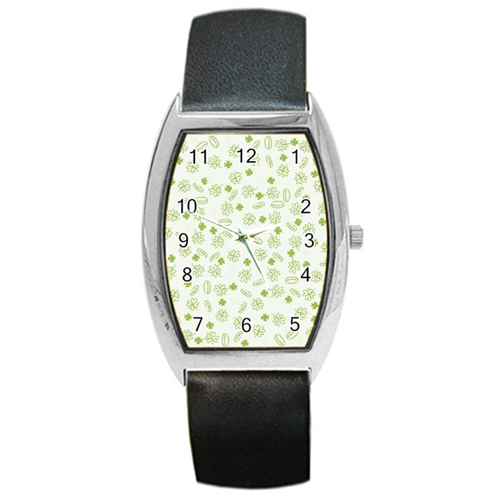 St Patricks day pattern Barrel Style Metal Watch