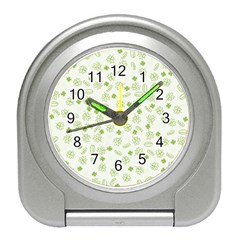 St Patricks Day Pattern Travel Alarm Clock by Valentinaart