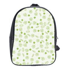 St Patricks Day Pattern School Bag (large) by Valentinaart