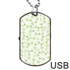 St Patricks Day Pattern Dog Tag Usb Flash (two Sides) by Valentinaart