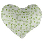 St Patricks day pattern Large 19  Premium Heart Shape Cushions Front