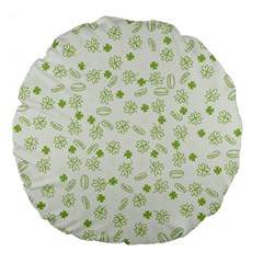 St Patricks Day Pattern Large 18  Premium Flano Round Cushions by Valentinaart