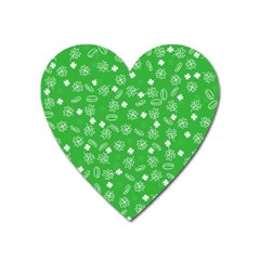 St Patricks Day Pattern Heart Magnet by Valentinaart