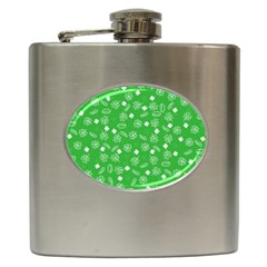 St Patricks Day Pattern Hip Flask (6 Oz) by Valentinaart