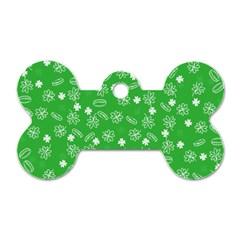 St Patricks Day Pattern Dog Tag Bone (two Sides) by Valentinaart