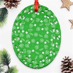 St Patricks Day Pattern Ornament (oval Filigree) by Valentinaart