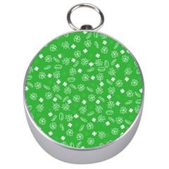 St Patricks Day Pattern Silver Compasses by Valentinaart