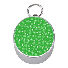 St Patricks Day Pattern Mini Silver Compasses by Valentinaart