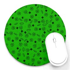 St Patricks Day Pattern Round Mousepads by Valentinaart