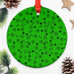 St Patricks Day Pattern Ornament (round) by Valentinaart