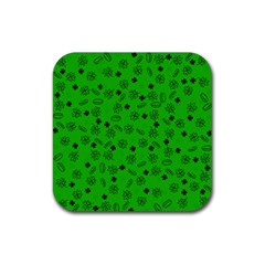 St Patricks Day Pattern Rubber Coaster (square) 