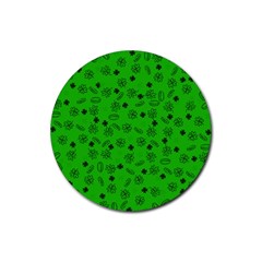 St Patricks Day Pattern Rubber Round Coaster (4 Pack)  by Valentinaart