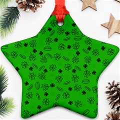 St Patricks Day Pattern Star Ornament (two Sides) by Valentinaart