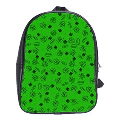 St Patricks Day Pattern School Bag (large) by Valentinaart