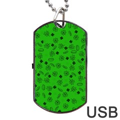 St Patricks Day Pattern Dog Tag Usb Flash (two Sides) by Valentinaart