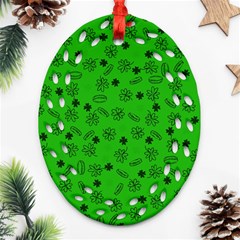 St Patricks Day Pattern Ornament (oval Filigree) by Valentinaart