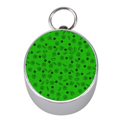 St Patricks Day Pattern Mini Silver Compasses by Valentinaart