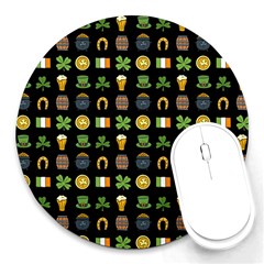 St Patricks Day Pattern Round Mousepads by Valentinaart