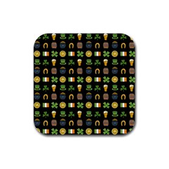 St Patricks Day Pattern Rubber Square Coaster (4 Pack) 