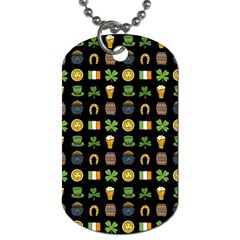 St Patricks Day Pattern Dog Tag (one Side) by Valentinaart