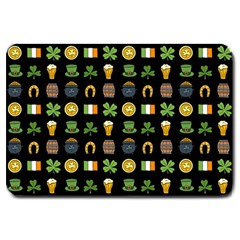 St Patricks Day Pattern Large Doormat  by Valentinaart