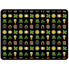 St Patricks Day Pattern Double Sided Fleece Blanket (large)  by Valentinaart