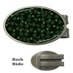 St Patricks Day Pattern Money Clips (oval)  by Valentinaart