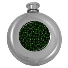 St Patricks Day Pattern Round Hip Flask (5 Oz) by Valentinaart