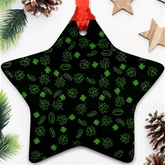 St Patricks Day Pattern Star Ornament (two Sides)