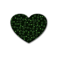 St Patricks Day Pattern Heart Coaster (4 Pack)  by Valentinaart